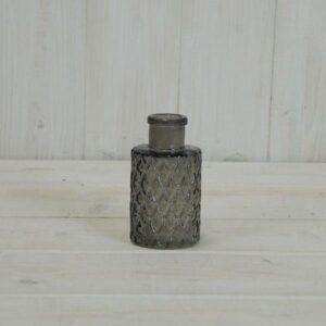 Smoky Grey Mini Geometric Glass Bottle