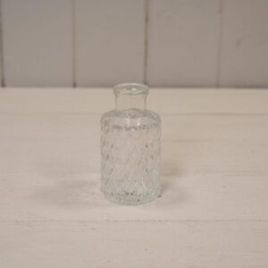 Clear Mini Geometric Glass Bottle