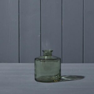 Vintage Green Squat Glass Bottle