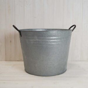 Round Aged Zinc Planter
