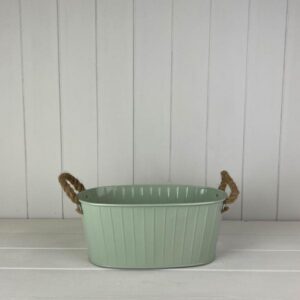 Sage Oval Tapered Trough with Rope Handles and Drainage Holes
