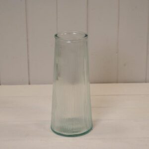 Clear Tall Ribbed Vase
