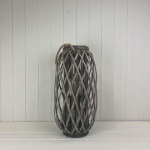 Grey Wicker Lantern
