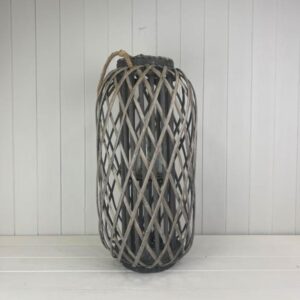 Grey Wicker Lantern