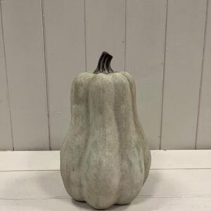 Dusty Green Tall Ceramic Pumpkin Ornament in Small