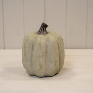 Medium Dusty Green Ceramic Jack O'Lantern Pumpkin Ornament