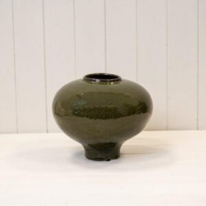Green Ceramic Round Vase