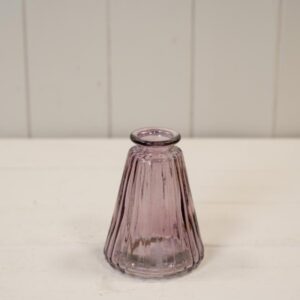 Amethyst Ribbed Glass Bottle