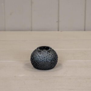 Cool Grey Round Glass Tealight Holder