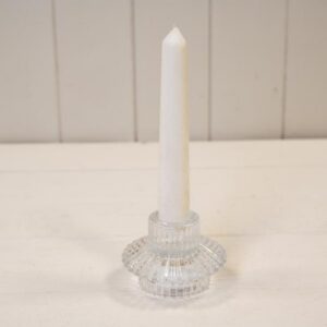 Clear Glass Two Way Candle Holder