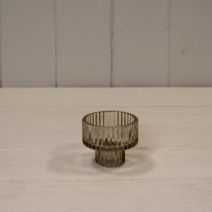 Smokey Brown Glass Candle Holder