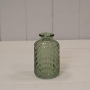 Vintage Green Dimpled Glass Bottle