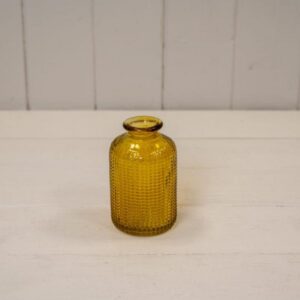 Yellow Dimpled Glass Bottle