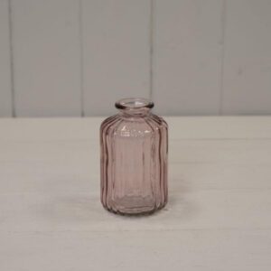 Lavender Ribbed Glass Bottle