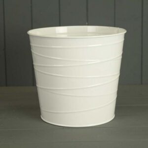 White Zinc Pot (with drainage Holes)