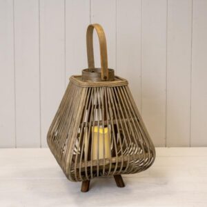 Small Bamboo Lantern with LED Candle