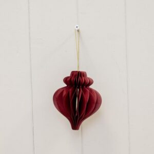 Set of 3 Claret Red Teardrop baubles