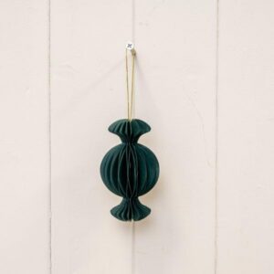 Set of 3 Dark Green Candy Baubles