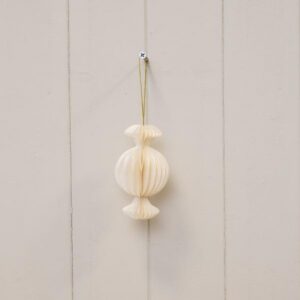 Set of 3 Off White Candy Baubles