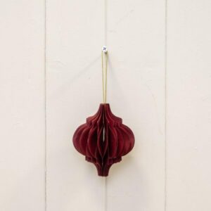 Set of 3 Claret Red Spinning Top Baubles