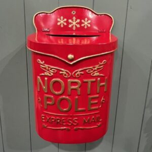 Red Metal 'North Pole Express Mail' Letterbox
