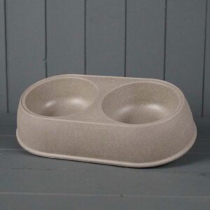 Earthy Large Duo Pet Bowl Made with Straw