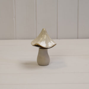 Beige Mottle Ceramic Mushroom Decoration