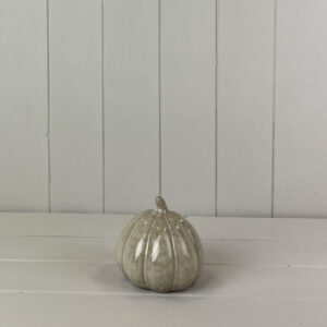 Beige Mottle Ceramic Pumpkin Decoration