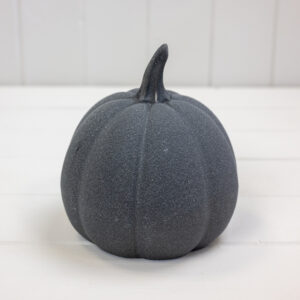 Graphite Grey Ceramic Textured Pumpkin - Large