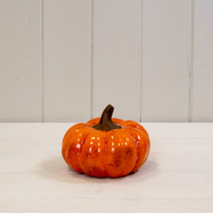 Medium Orange Ceramic Vintage Style Pumpkin