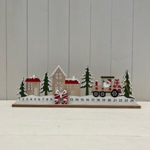Wooden Tractor in the Snow Scene Advent Calendar