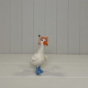 Felt Duck with Flower Hat
