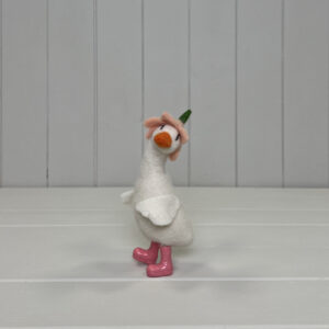 Felt Duck with flower hat