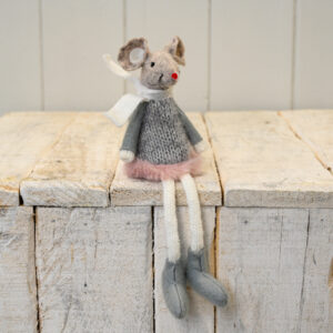 Fabric Mouse in Grey and Pink Dress
