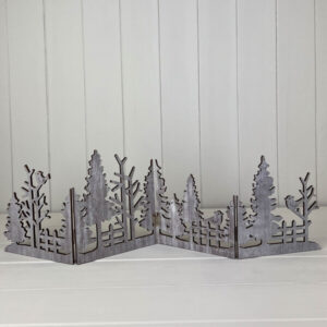 Grey Wooden Christmas Scene Display