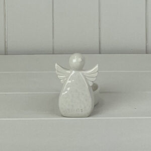 White Ceramic Angel Tealight Holder