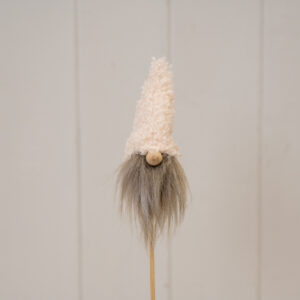 Cream Boucle Style Gonk with Pick