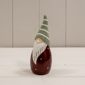 Dark Red / White Ceramic Gonk Decoration