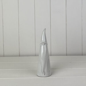Glazed Ceramic Tall Gonk Ornament with Textured Detail
