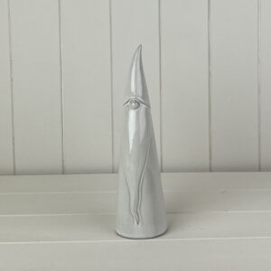 Glazed Ceramic Tall Gonk Ornament with Textured Detail