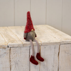 Red and Grey Woolly Sitting Gonk