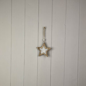 Furry Wooden Hanging Star