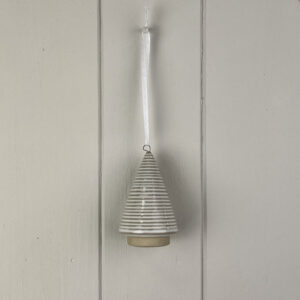 Glazed Ceramic Hanging Tree Decoration with Textured Detail