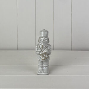Glazed Ceramic Nutcracker Ornament With Textured Detail