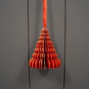 Hanging Handmade Red Tree Paper Decoration - Box of 6
