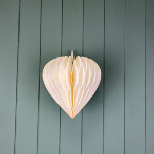 Hanging Handmade White Heart Paper – Flat Packed