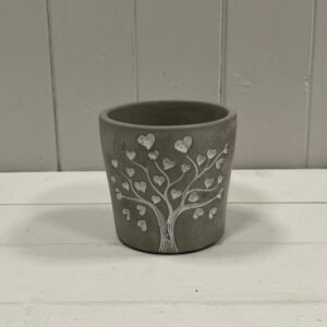 Grey Cement Love Tree Pot TD11cm