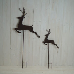 S/2 Metal Reindeers on Stake