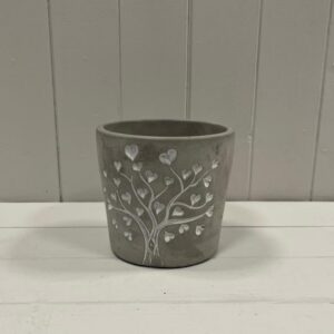 Grey Cement Love Tree Pot TD14