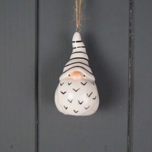 Black and White Ceramic Santa
